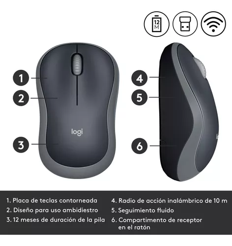 Mouse inalámbrico Logitech M185